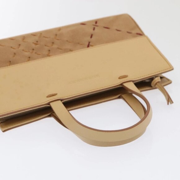 BURBERRY Hand Bag Leather Beige Auth - Picture 5 of 16